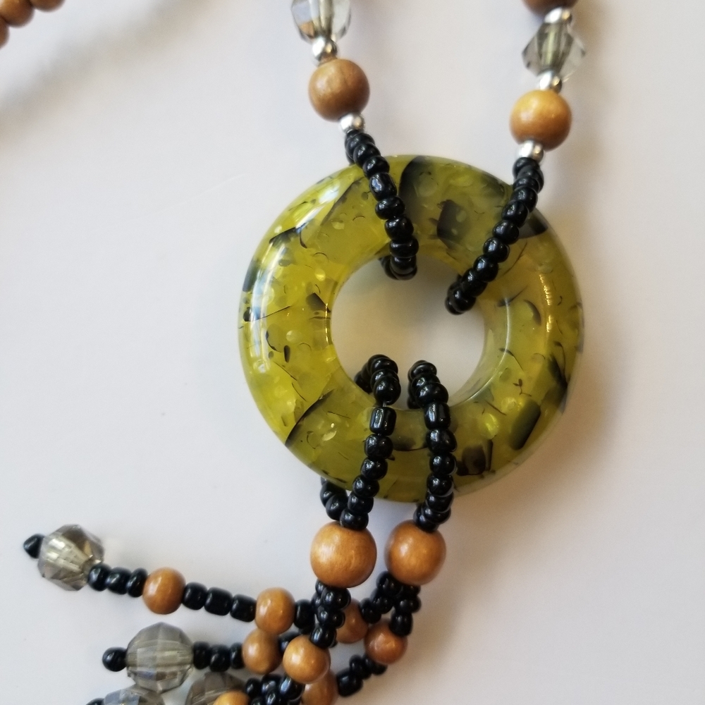 ❗Vintage Green Aztec Beaded Style Necklace❗